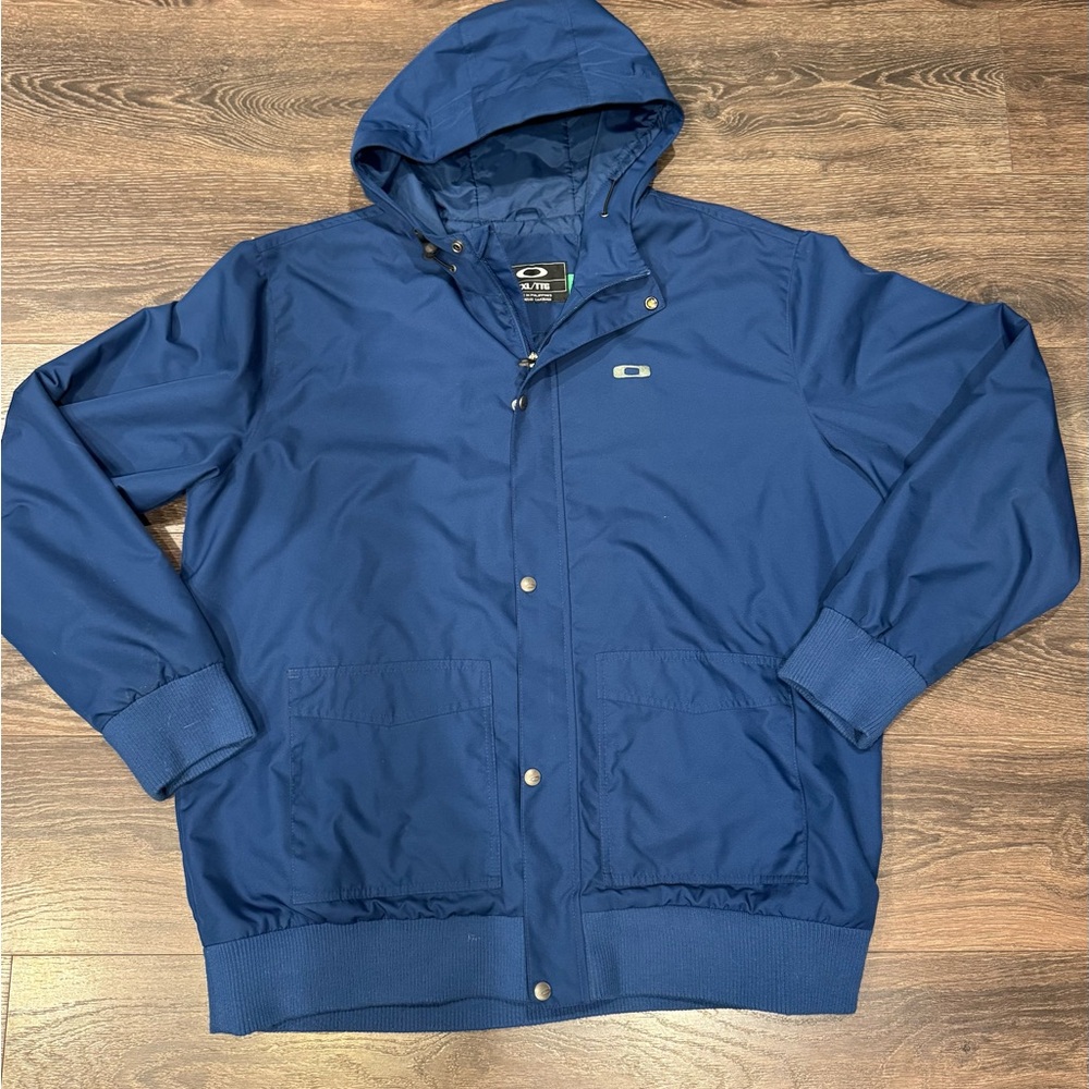Oakley Men's Navy Raincoat with Hood